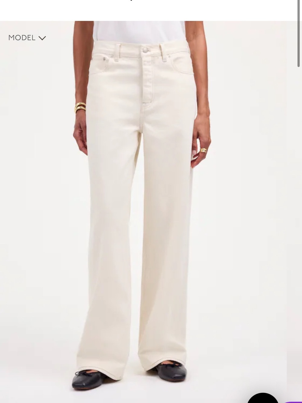 Madewell Low-Slung Baggy Jeans - Vintage Ivory